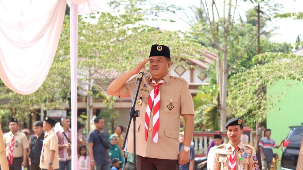 Bupati Musa Ahmad Menjadi Inspektur Apel Besar Hari Pramuka Ke-62 Tahun 2023